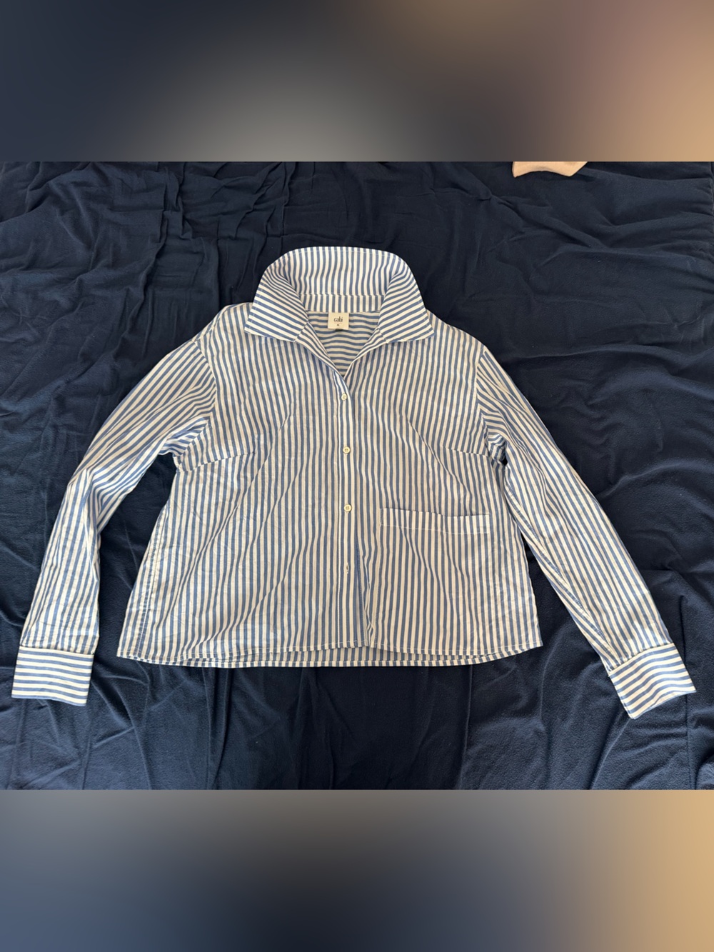 Striped Button-Up Top - Blue & White